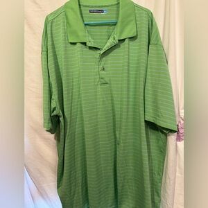Roundtree & Yorke Green Polo Shirt with Subtle Stripes
